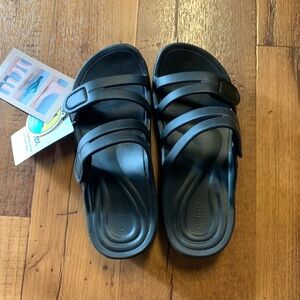 Aetrex Women’s Black Janey Sport Slide Sandals NWT Size 6